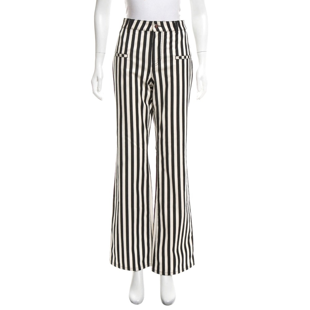 Altuzurra Striped Mid-Rise Wide Leg Denim